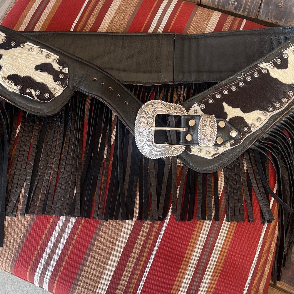 Vintage Authentic Tribe American Leather Cowhide Fridge Belt - Size 41”